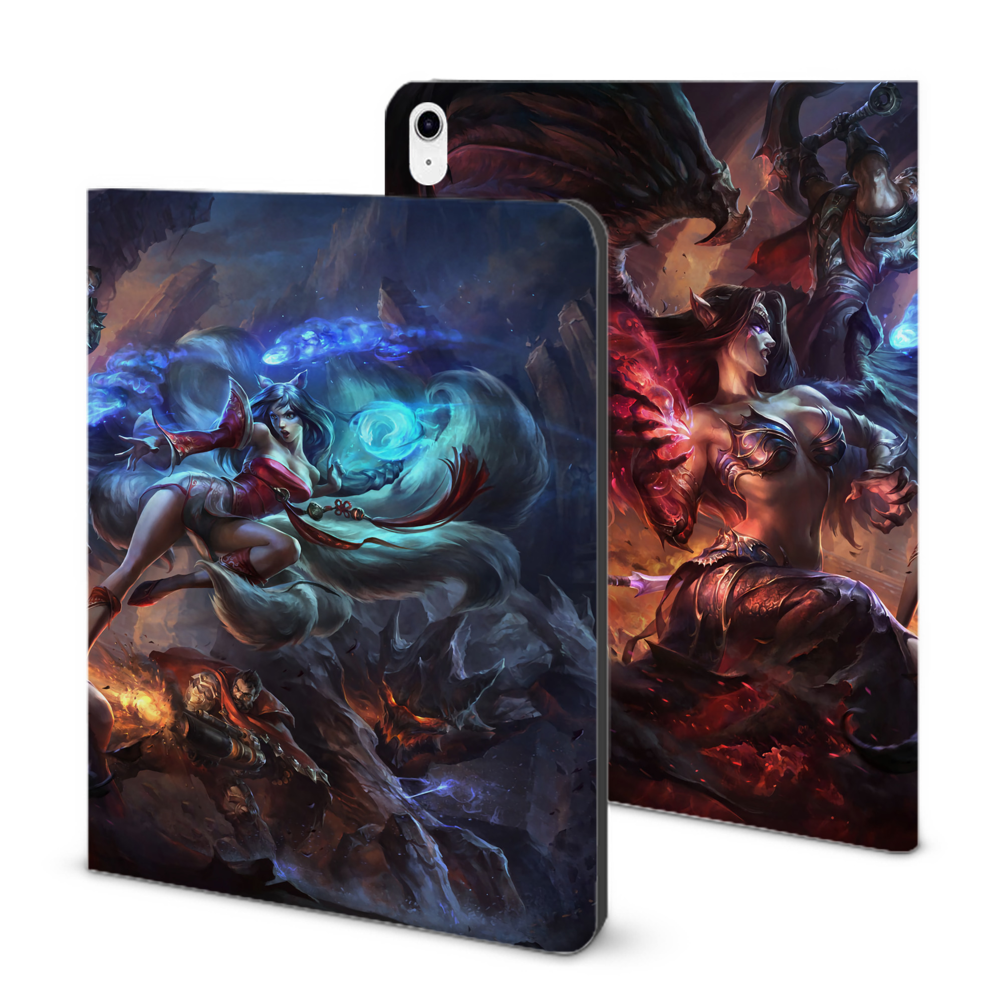 （画像用） リーグ・オブ・レジェンド League of Legends LOL IPad ケース ブック型 PUレザー TPU 耐衝撃 軽量 薄型 ペン収納なし 全面保護 IPad 各モデル対応